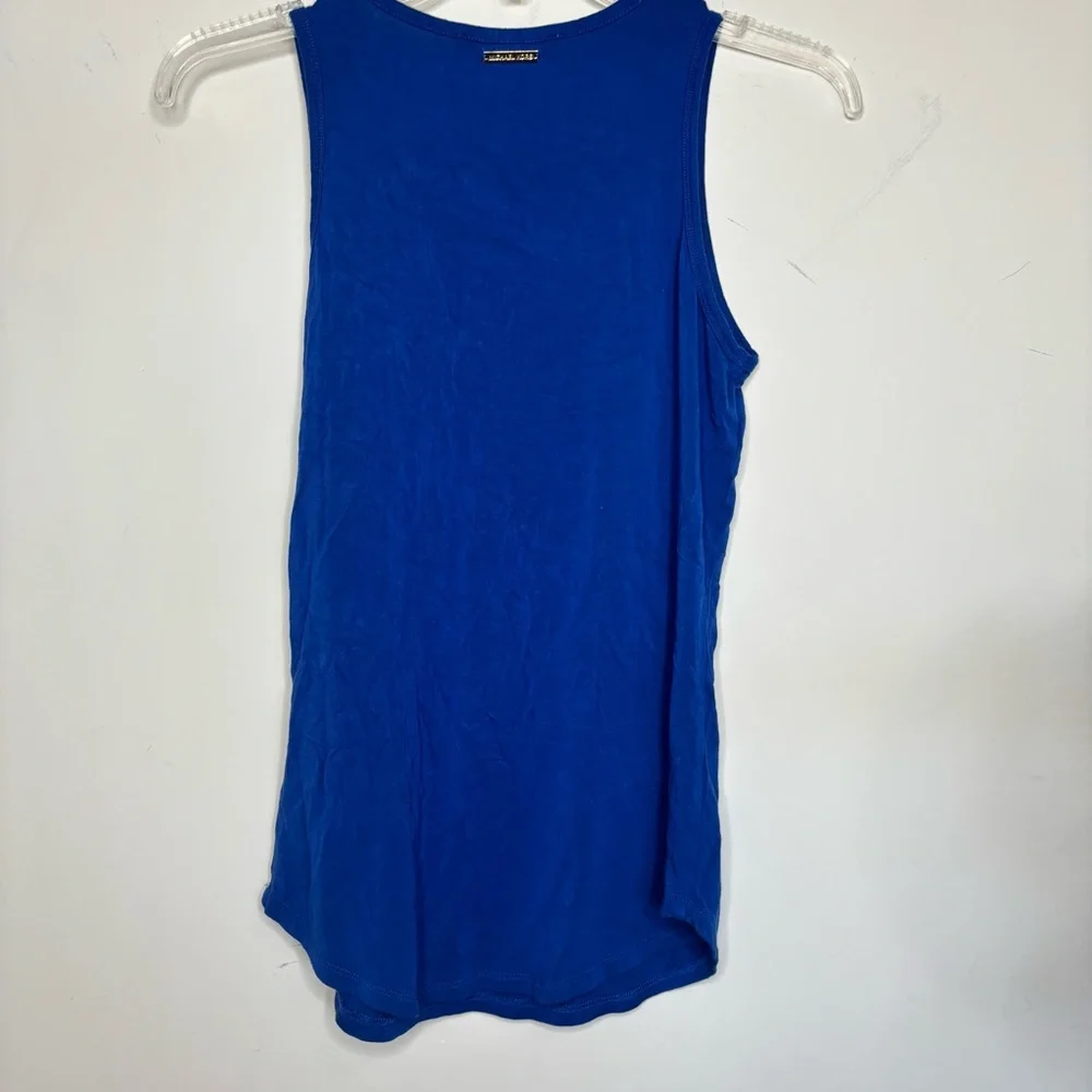 BN5 Michael Kors Boho‎ Western Fringe Viscose Royal Blue Jersey Women XS